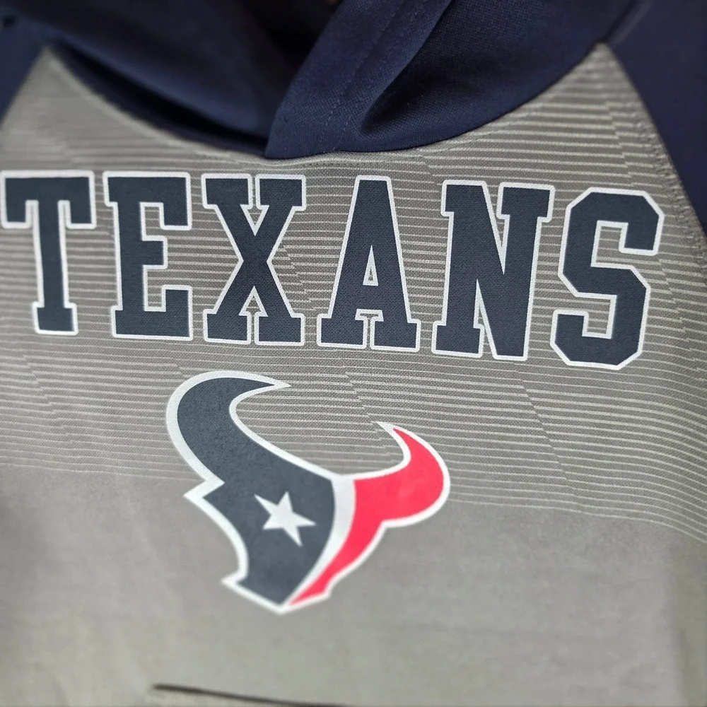 NFL Team Apparel Houston Texans Youth Hoodie Sweatshirt Gray Navy Size 6/7